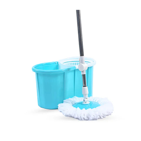 Spin Mop Steel Bucket, 360-Degree with Microfiber Mop Head